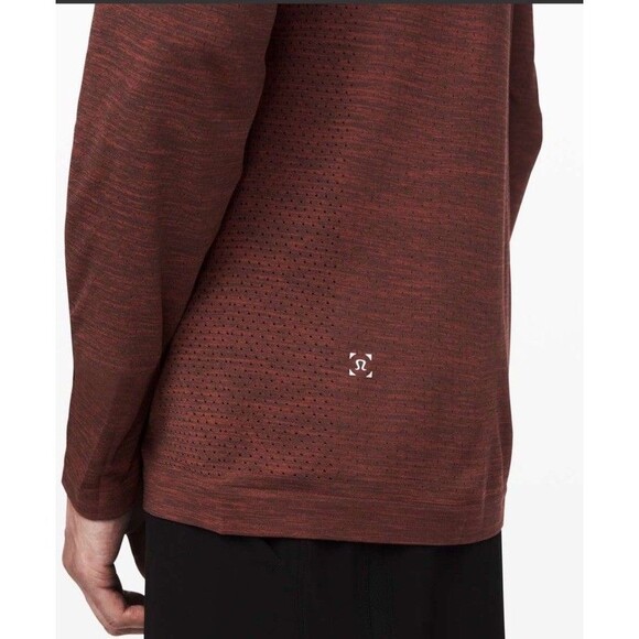 Lululemon (L) Metal Vent Tech Long Sleeve Shirt Active Gym Training Red Workout - Picture 3 of 13